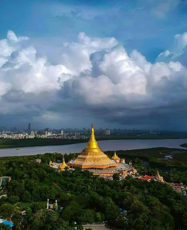 Aerial view of Global Vipassana Pagoda, Mumbai